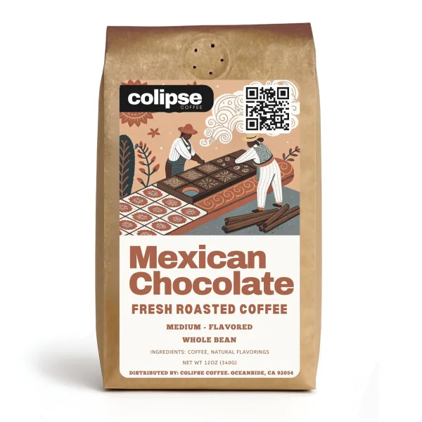 Colipse Mexican Chocolate flavored whole bean coffee