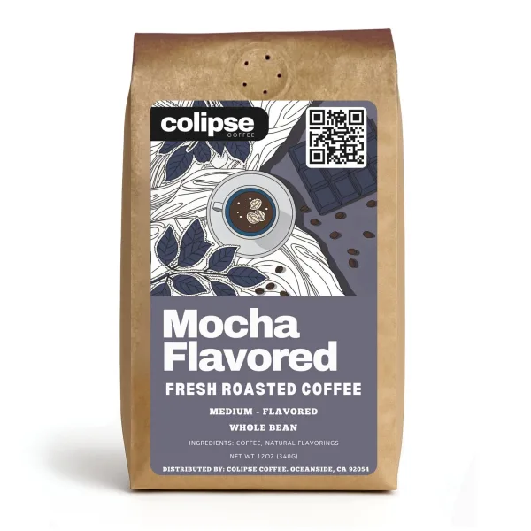 Colipse Mocha flavored whole bean coffee