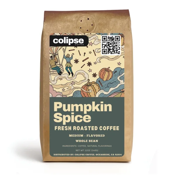 Colipse Pumpkin Spice Flavored Coffee Beans bag