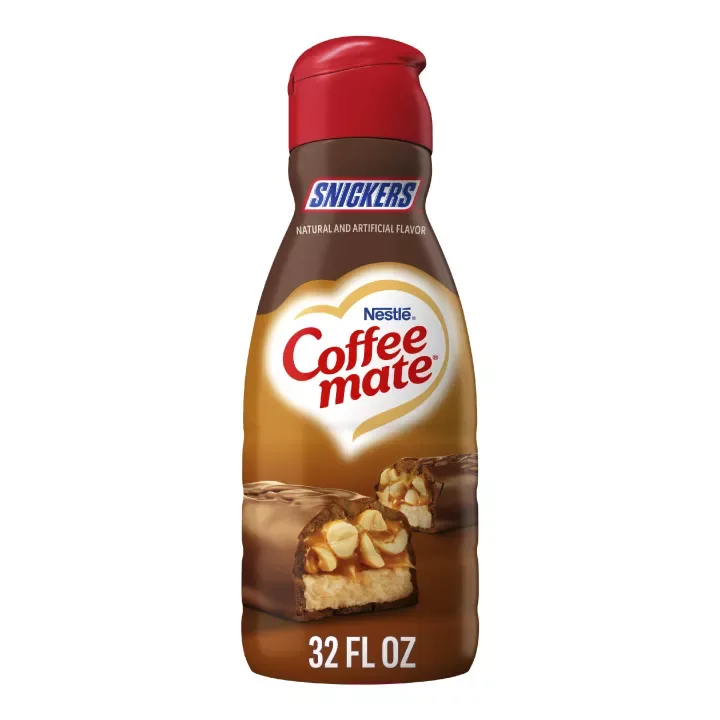Nestle Coffee mate Snickers flavored coffee creamer bottle
